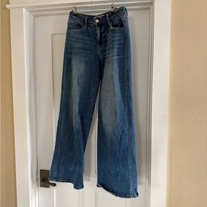 Velvet Wide-Leg Flare Jeans in Medium Blue Wash